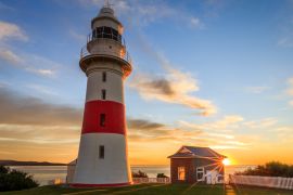 Lais Puzzle - Low Head Leuchtturm, Tasmanien bei Sonnenuntergang mit sunstar, Australien - 2.000 Teile