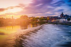 Lais Puzzle - Der Fluss Nith und die alte Brücke bei Sonnenuntergang in Dumfries, Schottland, UK - 2.000 Teile