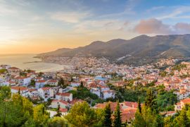 Lais Puzzle - Blick auf Samos-Stadt bei Sonnenuntergang, Insel Samos, Griechenland - 2.000 Teile