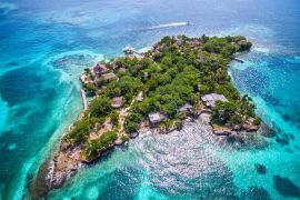 Lais Puzzle - Luftaufnahme der Isla del Pirata auf den Rosario-Inseln (Islas del Rosario) vor der Küste von Cartagena de Indias, Kolumbien. - 2.000 Teile