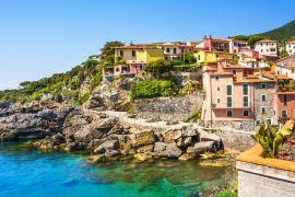 Lais Puzzle - Panoramablick auf schöne bunte Häuser des Tellaro-Dorfes, Lerici, La Spezia, Italien - 2.000 Teile