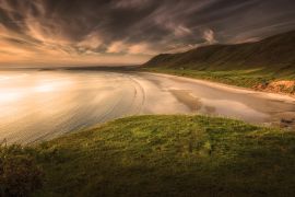 Lais Puzzle - Sonnenuntergang in der Rhossili-Bucht auf der Halbinsel Gower, Swansea, Südwales, Großbritannien - 2.000 Teile
