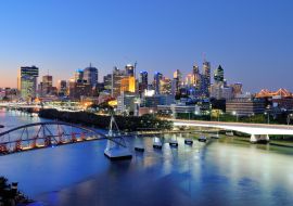 Lais Puzzle - Australien Landschaft: Skyline von Brisbane in der Abenddämmerung - 1.000 Teile