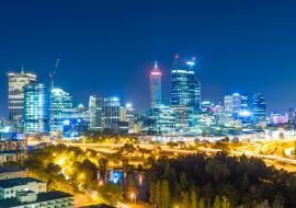 Lais Puzzle - Skyline von Perth vom Kings Park aus mit Blick auf den John Oldany Park bei Nacht - 1.000 Teile