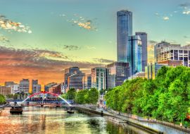 Lais Puzzle - Sonnenuntergang über dem Yarra River in Melbourne, Australien - 1.000 Teile