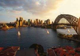 Lais Puzzle - Aussichtspunkt auf den Hafen von Sydney mit Stadt und Brücke bei Sonnenuntergang - 1.000 Teile