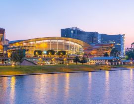 Lais Puzzle - Blick auf den Sonnenuntergang im Adelaide Convention Center am Ufer des Torrens in Australien - 40, 100, 200, 500, 1.000 & 2.000 Teile