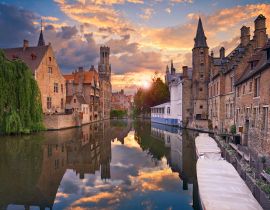 Lais Puzzle - Brügge. Bild von Brügge, Belgien während eines dramatischen Sonnenuntergangs - 40, 100, 200, 500, 1.000 & 2.000 Teile