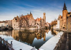 Lais Puzzle - Landschaft mit Wasserkanal in Brügge, "Venedig des Nordens", Stadtbild von Flandern, Belgien - 1.000 Teile