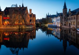 Lais Puzzle - Sonnenuntergang in den meisten touristischen Orten von Brügge, Belgien - 1.000 Teile