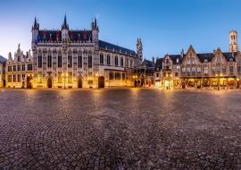 Lais Puzzle - Sonnenuntergang in den touristischsten Orten von Brügge, Belgien - 1.000 Teile