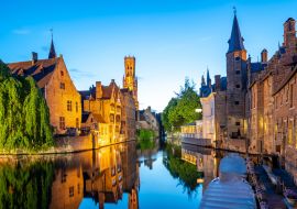 Lais Puzzle - Brügger Stadtsilhouette mit Kanal bei Nacht in Belgien - 1.000 Teile