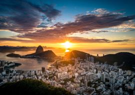 Lais Puzzle - Wunderschöner, farbenfroher Sonnenaufgang in Rio de Janeiro, vom Aussichtspunkt Dona Marta aus gesehen - 1.000 Teile