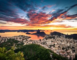 Lais Puzzle - Blick auf Rio de Janeiro bei Sonnenaufgang mit dramatischem Himmel und dem Zuckerhut - 40, 100, 200, 500, 1.000 & 2.000 Teile