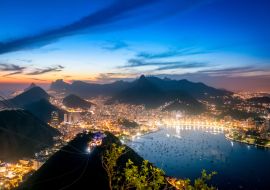 Lais Puzzle - Rio de Janeiro bei Nacht mit den Bergen Urca und Corcovado und der Guanabara-Bucht - Rio de Janeiro, Brasilien - 1.000 Teile