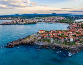 Lais Puzzle - Luftaufnahme der bulgarischen Stadt Sozopol bei Sonnenuntergang - 40, 100, 200, 500, 1.000 & 2.000 Teile