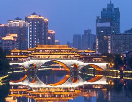 Lais Puzzle - Chengdu-Anshun-Brücke zur blauen Stunde, Provinz Sichuan, China - 40, 100, 200, 500, 1.000 & 2.000 Teile