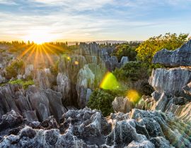 Lais Puzzle - Schöner Sonnenuntergang im Steinwald in Shilin, Kunming, Provinz Yunnan, China - 40, 100, 200, 500, 1.000 & 2.000 Teile