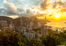 Lais Puzzle - Sonnenuntergang in Hongkong Luftaufnahme - 1.000 Teile