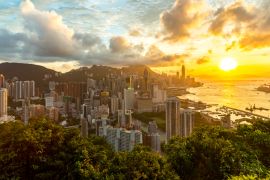 Lais Puzzle - Sonnenuntergang in Hongkong Luftaufnahme - 2.000 Teile