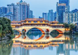 Lais Puzzle - Stadtkulisse der Anshun-Brücke, Chengdu, Sichuan, China - 1.000 Teile