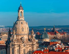 Lais Puzzle - Frauenkirche und Glaskuppel der Akademie der Bildenden Künste oder Zitronenpresse und Dächer des alten Dresden, Sachsen, Deutschland - 40, 100, 200, 500, 1.000 & 2.000 Teile