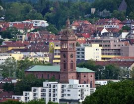 Lais Puzzle - Blick auf die St. Franziskuskirche in Pforzheim - 40, 100, 200, 500, 1.000 & 2.000 Teile
