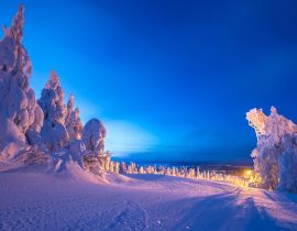 Lais Puzzle - Tief verschneite Landschaft vom Skigebiet Vuokatti. Sotkamo, Finnland - 40, 100, 200, 500, 1.000 & 2.000 Teile
