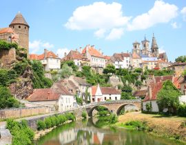 Lais Puzzle - Mittelalterliches Semur-en-Auxois in Burgund, Fluss Armancon, Frankreich - 40, 100, 200, 500, 1.000 & 2.000 Teile