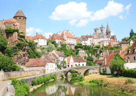 Lais Puzzle - Mittelalterliches Semur-en-Auxois in Burgund, Fluss Armancon, Frankreich - 1.000 Teile
