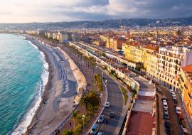 Lais Puzzle - Stadt Nizza Promenade des Anglais am Wasser - Luftaufnahme - 1.000 Teile