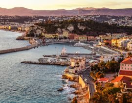 Lais Puzzle - Blick bei Sonnenuntergang über die Bucht Baie des Anges in Nizza - 40, 100, 200, 500, 1.000 & 2.000 Teile