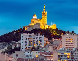 Lais Puzzle - Marseille. Die Kathedrale Notre Dame de la Garde bei Sonnenuntergang - 40, 100, 200, 500, 1.000 & 2.000 Teile