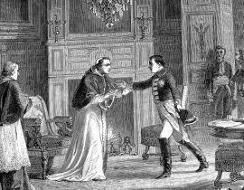 Lais Puzzle - Napoleon besucht Papst Pio VII. in Fontainebleau, Frankreich. Der Papst, den Napoleon entführt hatte, weil er sich weigerte, ihm die päpstlichen Staaten zu geben - 40, 100, 200, 500, 1.000 & 2.000 Teile