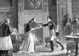 Lais Puzzle - Napoleon besucht Papst Pio VII. in Fontainebleau, Frankreich. Der Papst, den Napoleon entführt hatte, weil er sich weigerte, ihm die päpstlichen Staaten zu geben - 1.000 Teile