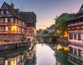 Lais Puzzle - Sonnenuntergang über dem Kanal von "petite venice" in Straßburg, Frankreich - 40, 100, 200, 500, 1.000 & 2.000 Teile