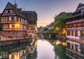 Lais Puzzle - Sonnenuntergang über dem Kanal von "petite venice" in Straßburg, Frankreich - 1.000 Teile