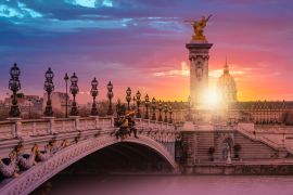 Lais Puzzle - Die Brücke Alexandre III bei herrlichem Sonnenuntergang - Paris, Frankreich - 2.000 Teile