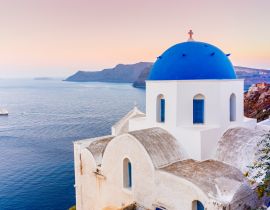 Lais Puzzle - Malerischer Blick auf die Altstadt von Oia auf der Insel Santorin, weiße Häuser, Windmühlen und Kirche mit blauen Kuppeln, Griechenland - 40, 100, 200, 500, 1.000 & 2.000 Teile