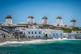 Lais Puzzle - Mykonos, Kykladeninseln, Griechenland. Berühmte Windmühlen an einem klaren und hellen Sommertag - 2.000 Teile