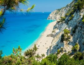 Lais Puzzle - Strand von Egremni, Insel Lefkada, Griechenland. Großer und langer Strand mit türkisfarbenem Wasser auf der Insel Lefkada in Griechenland - 40, 100, 200, 500, 1.000 & 2.000 Teile