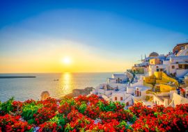 Lais Puzzle - Sonnenuntergang in der Stadt Oia, Santorin, Griechenland - 1.000 Teile