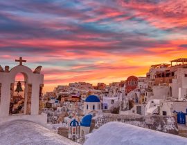 Lais Puzzle - Das Dorf Oia auf der Insel Santorin bei Sonnenuntergang in Griechenland - 40, 100, 200, 500, 1.000 & 2.000 Teile