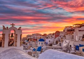 Lais Puzzle - Das Dorf Oia auf der Insel Santorin bei Sonnenuntergang in Griechenland - 1.000 Teile