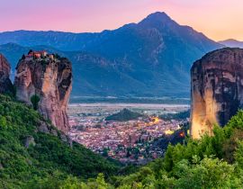 Lais Puzzle - Touristenattraktion Meteora, Klöster auf den Klippen im Sonnenuntergangslicht in Griechenland - 40, 100, 200, 500, 1.000 & 2.000 Teile