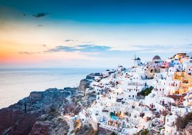 Lais Puzzle - atemberaubende Aussicht auf Oia Stadt bei Sonnenuntergang in Santorini, Kykladen Inseln Griechenland - 1.000 Teile