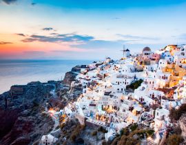 Lais Puzzle - Erstaunlicher Blick auf Oia bei Sonnenuntergang in Santorin, Kykladeninseln Griechenland - 40, 100, 200, 500, 1.000 & 2.000 Teile