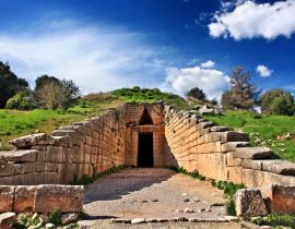 Lais Puzzle - Der Eingang zur "Schatzkammer des Atreus" (auch bekannt als "Tholos-Grab des Atreus" oder "Tholos-Grab des Agamemnon"), antikes Mykene, Argolis, Peloponnes, Griechenland - 40, 100, 200, 500, 1.000 & 2.000 Teile