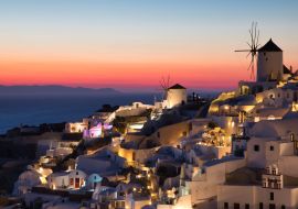Lais Puzzle - Schöner Sonnenuntergang in Oia auf der Insel Santorin, Griechenland - 1.000 Teile