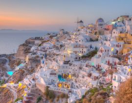 Lais Puzzle - Sonnenuntergang über dem Dorf Oia auf der Insel Santorin, Griechenland - 40, 100, 200, 500, 1.000 & 2.000 Teile